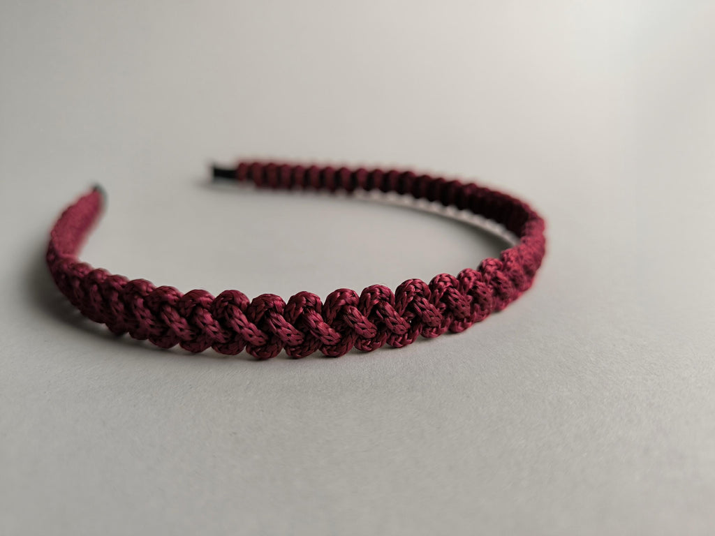 Burgundy Macramé Headband