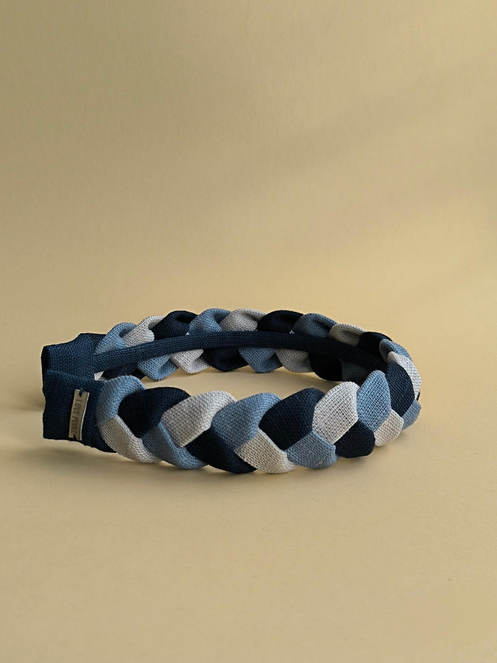 Light Grey, Muted Blue & Navy Blue Braided Linen Headband