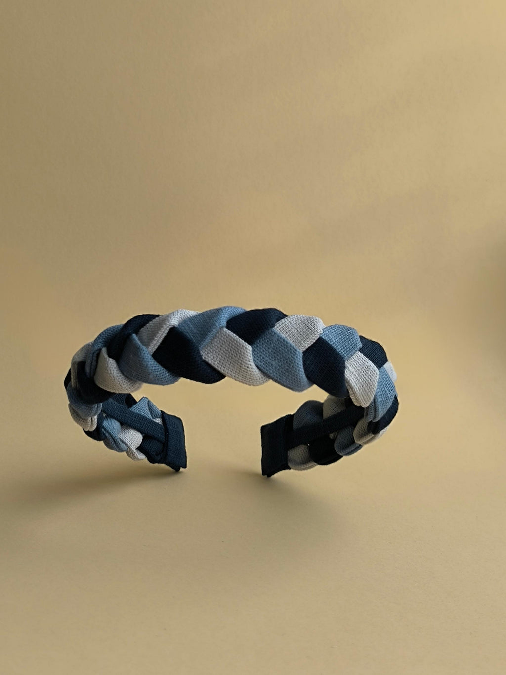 Light Grey, Muted Blue & Navy Blue Braided Linen Headband