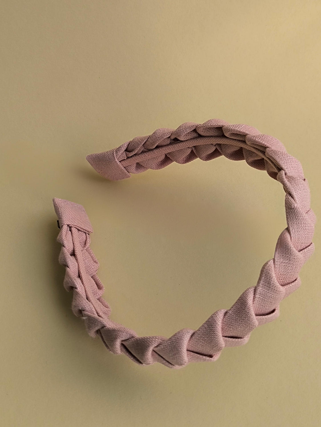 Rose Pink Braided Linen Hairband