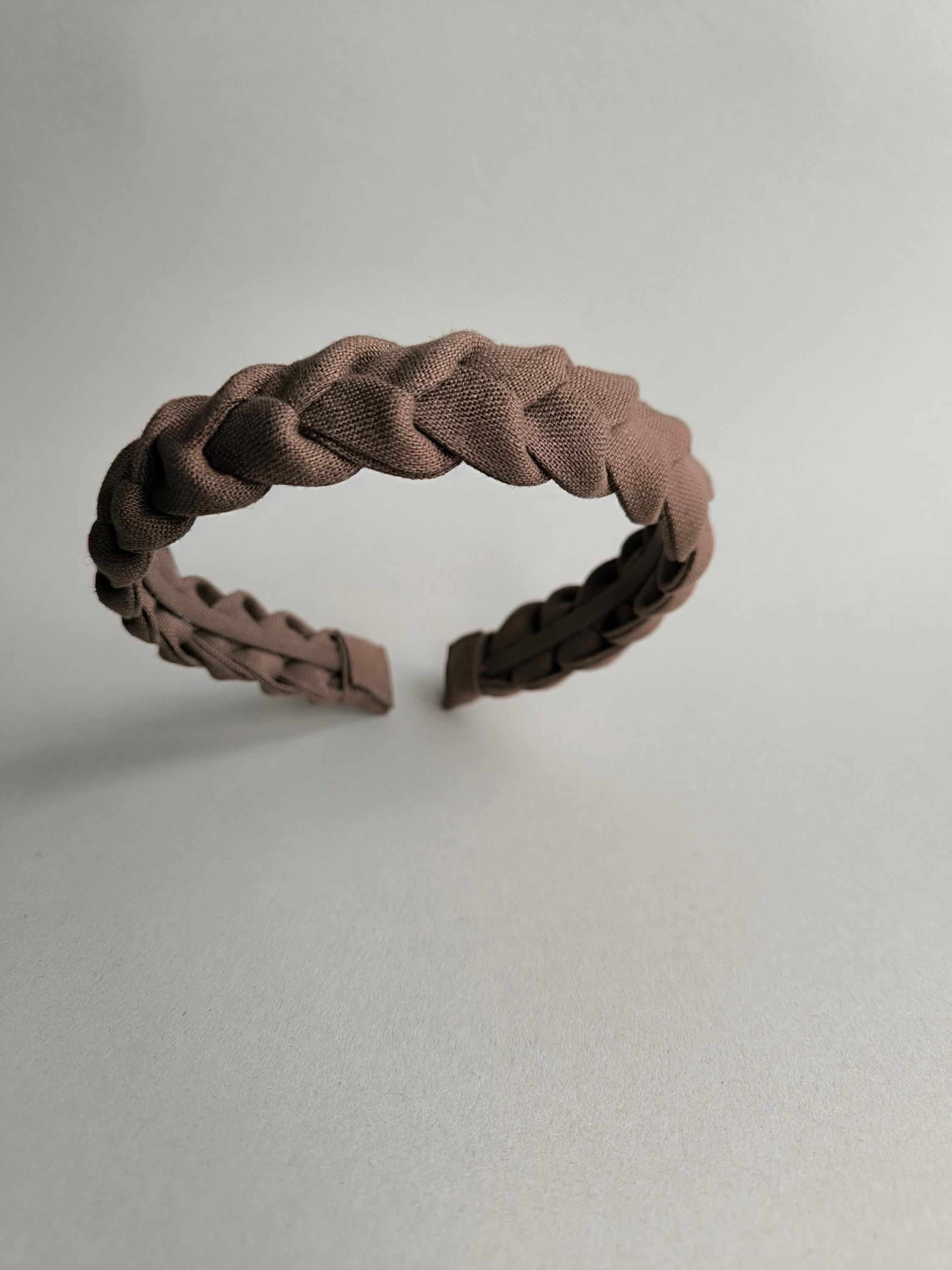 Mocca Linen Braided Hairband