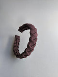 Chocolate Brown Linen Braided Headband
