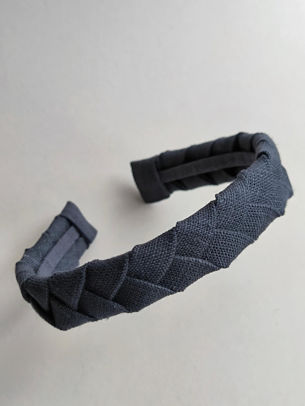 Graphite Linen Flat Braided Hairband