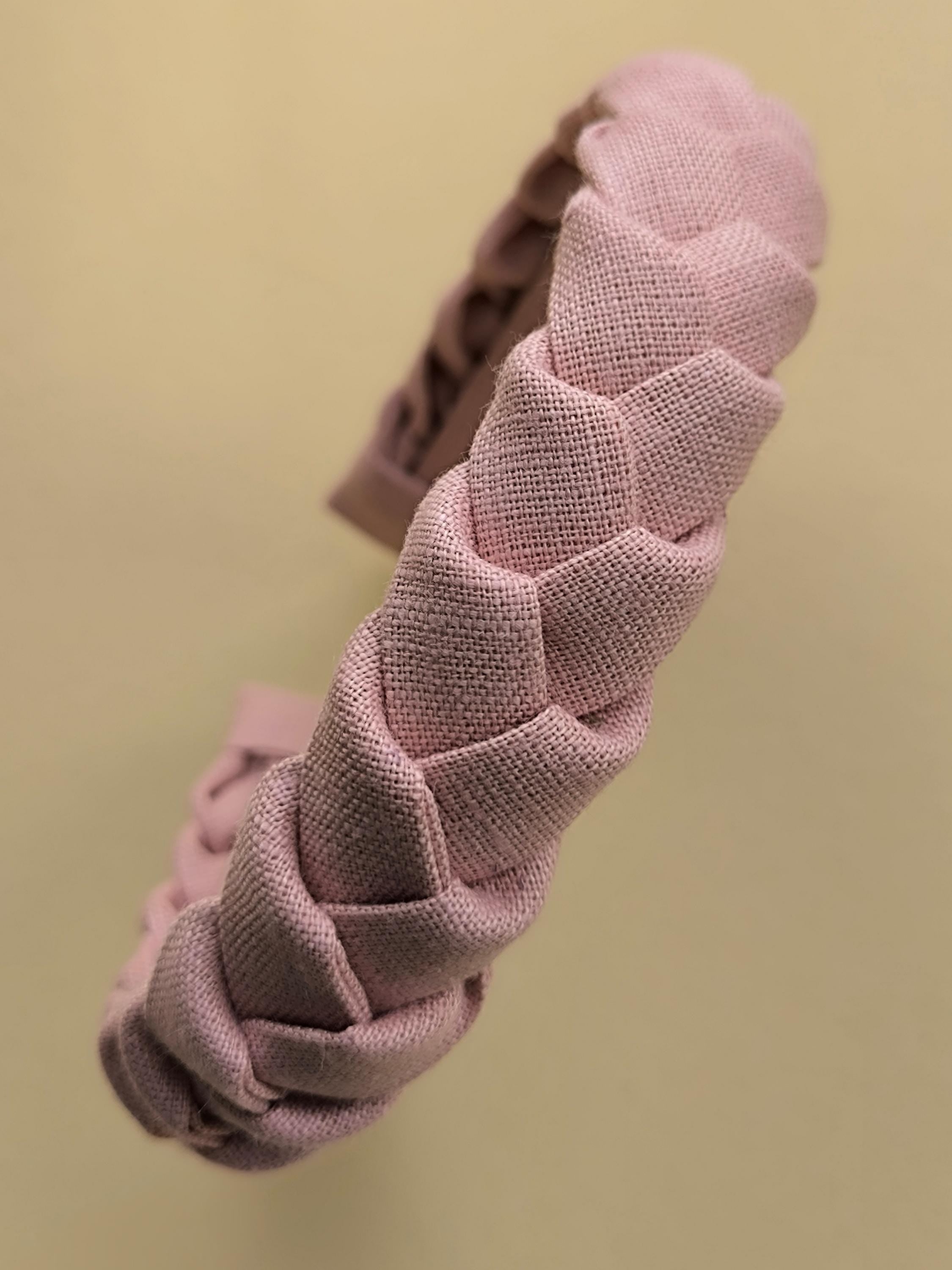 Rose Pink Braided Linen Hairband
