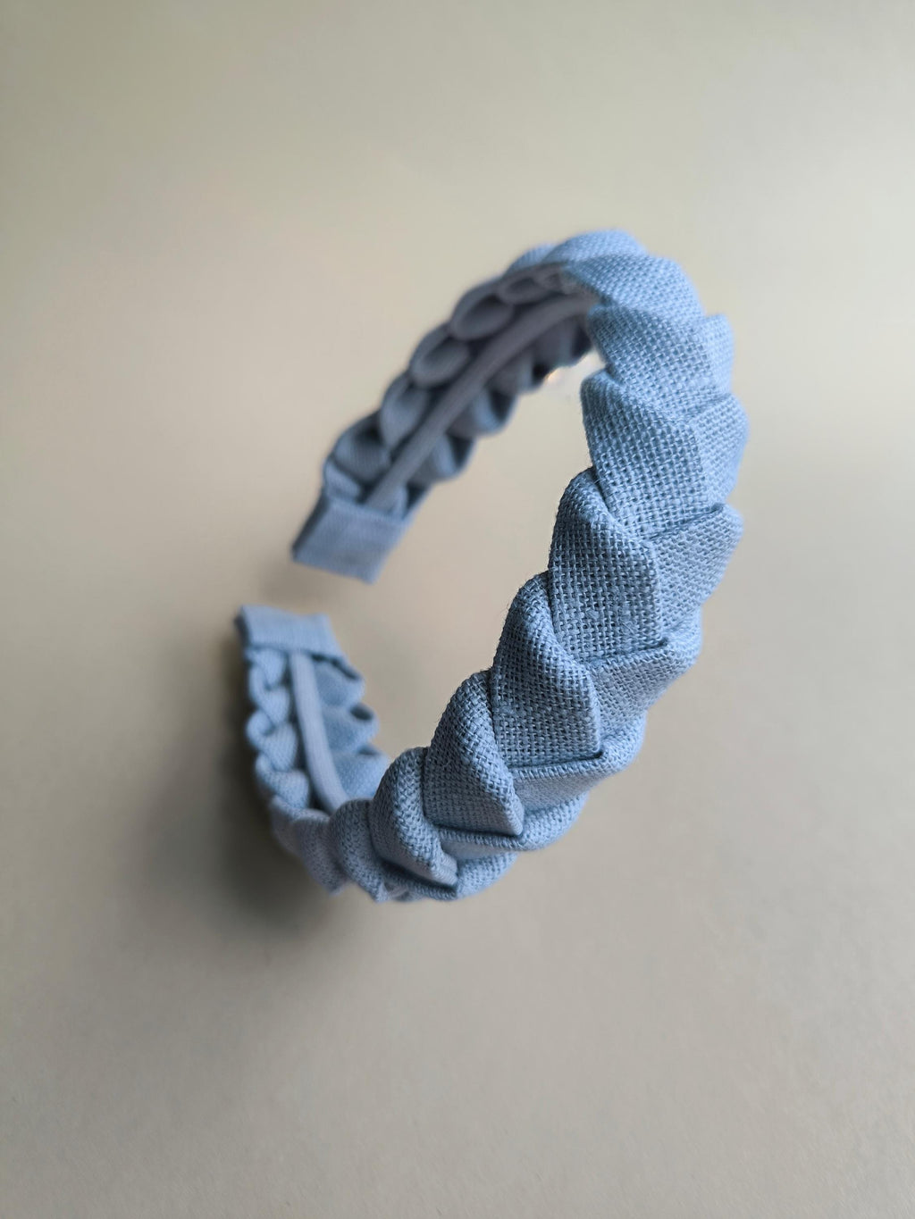 Light Grey Braided Linen Hairband