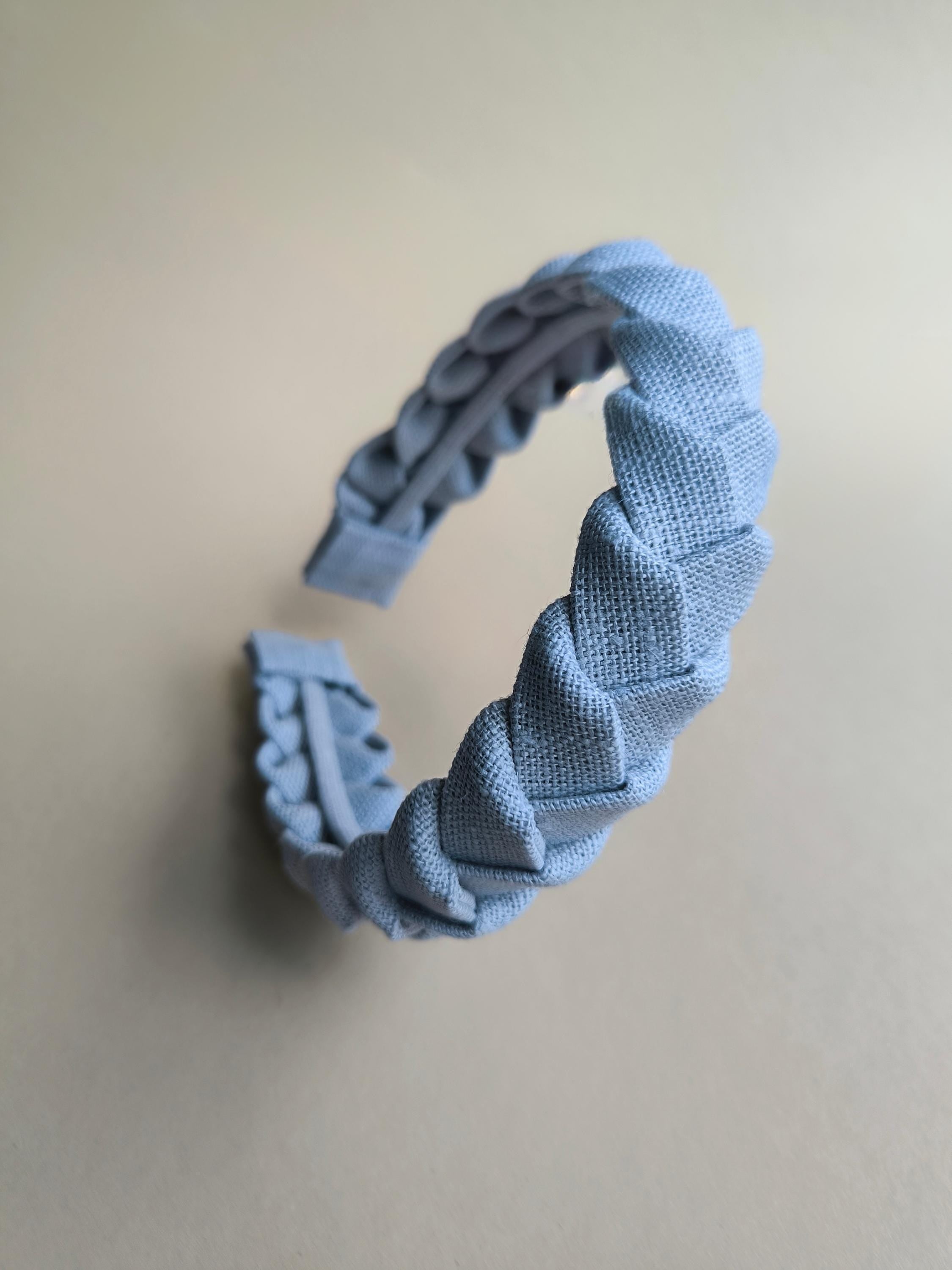 Light Grey Braided Linen Hairband