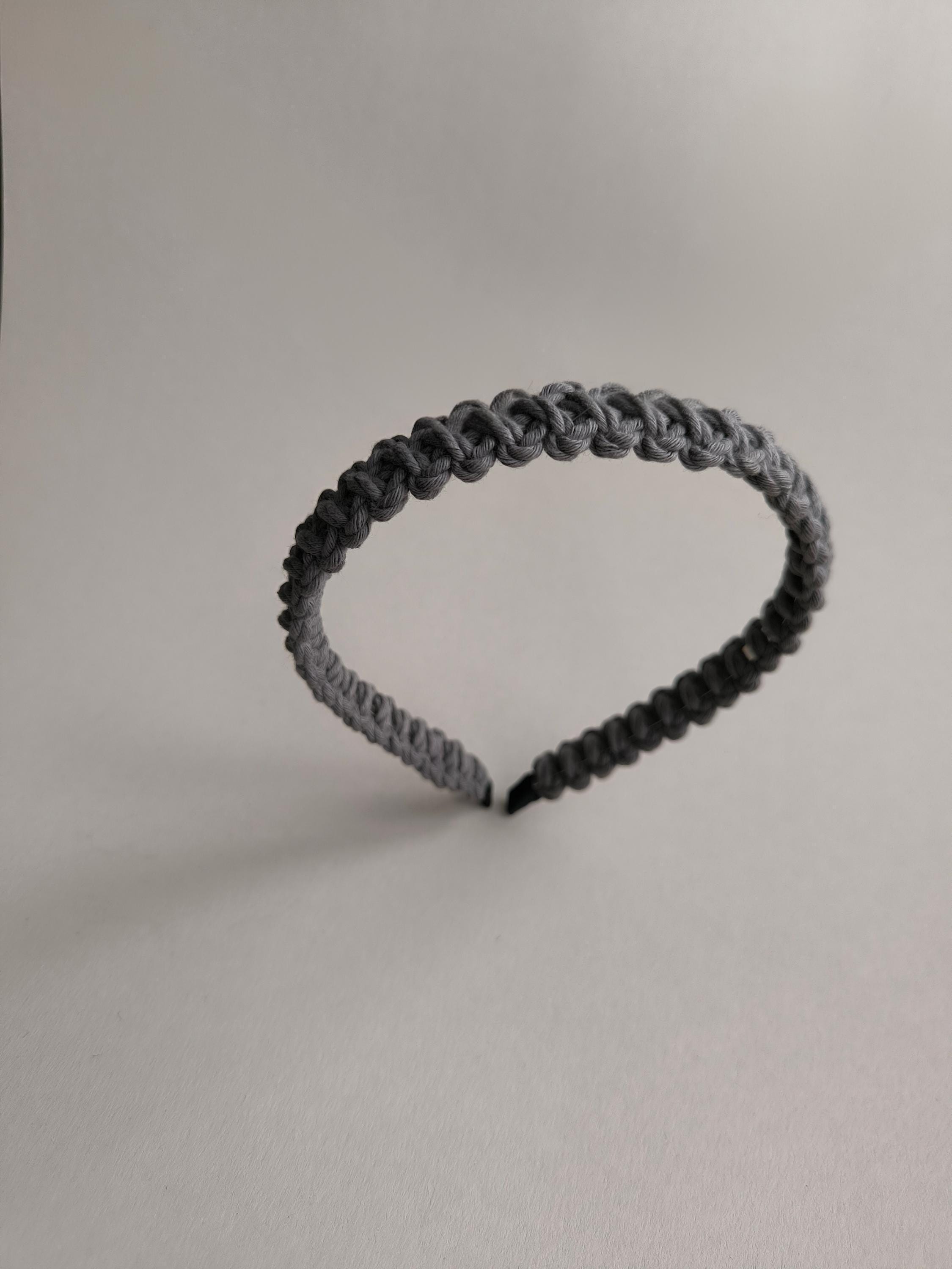 Grey Macrame Headband