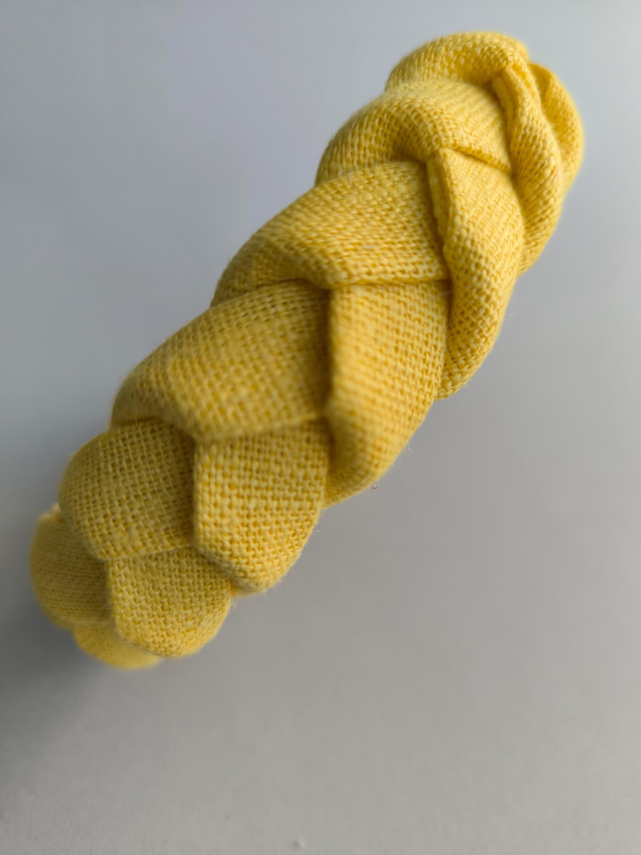 Light Yellow Linen Braided Headband