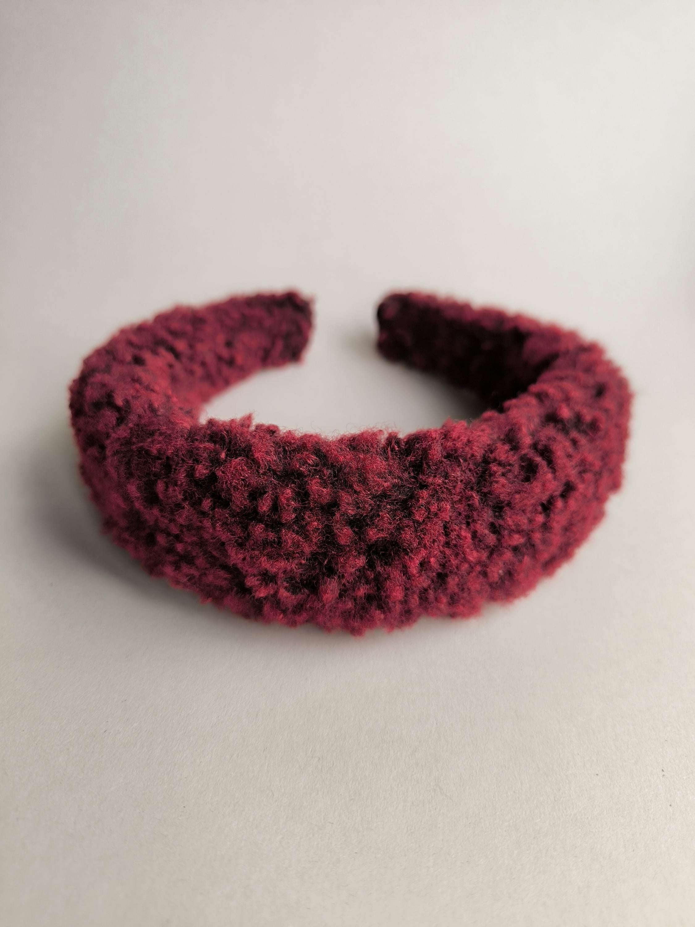 Burgundy Teddy Hair Band