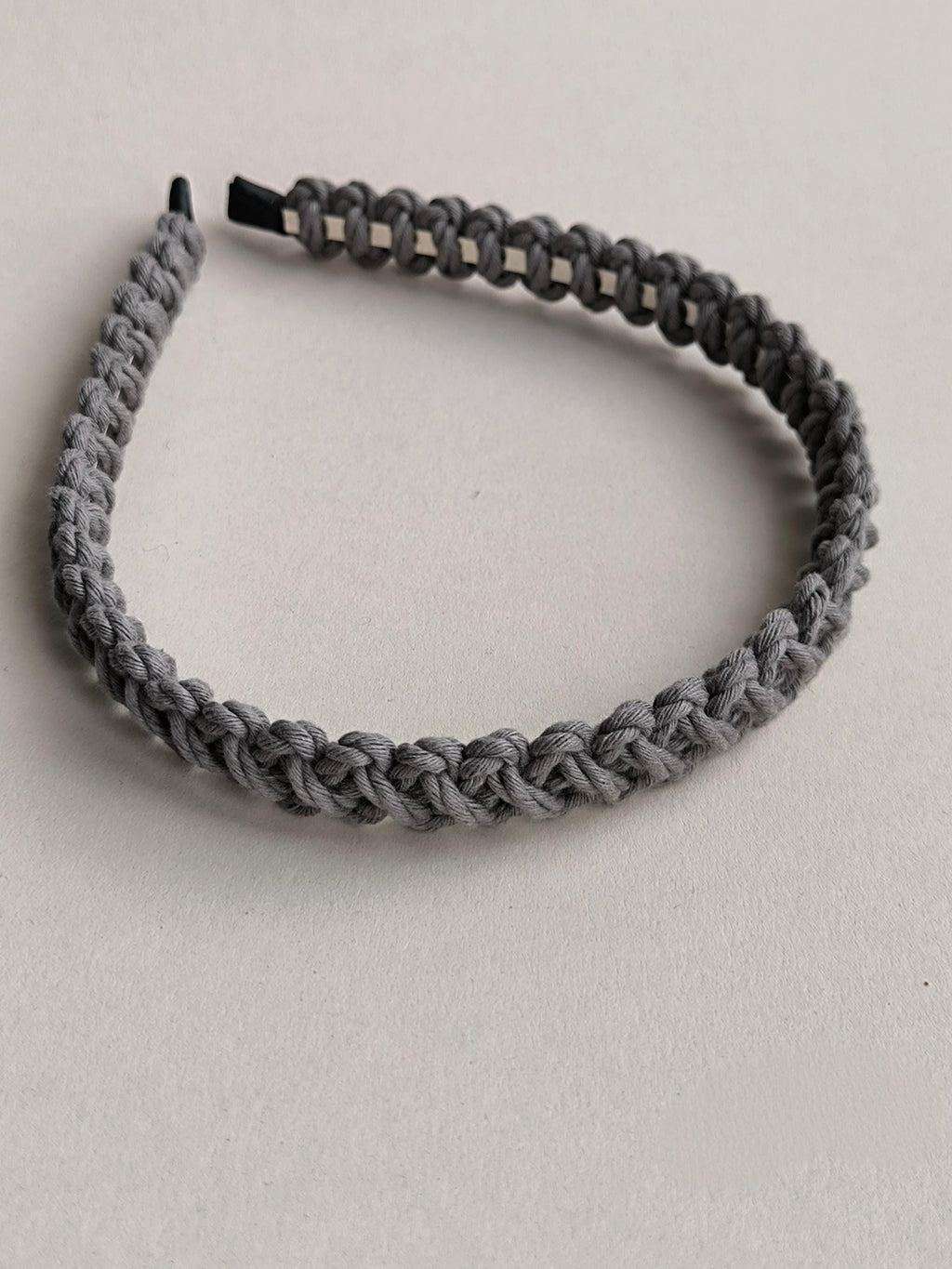 Grey Macrame Headband