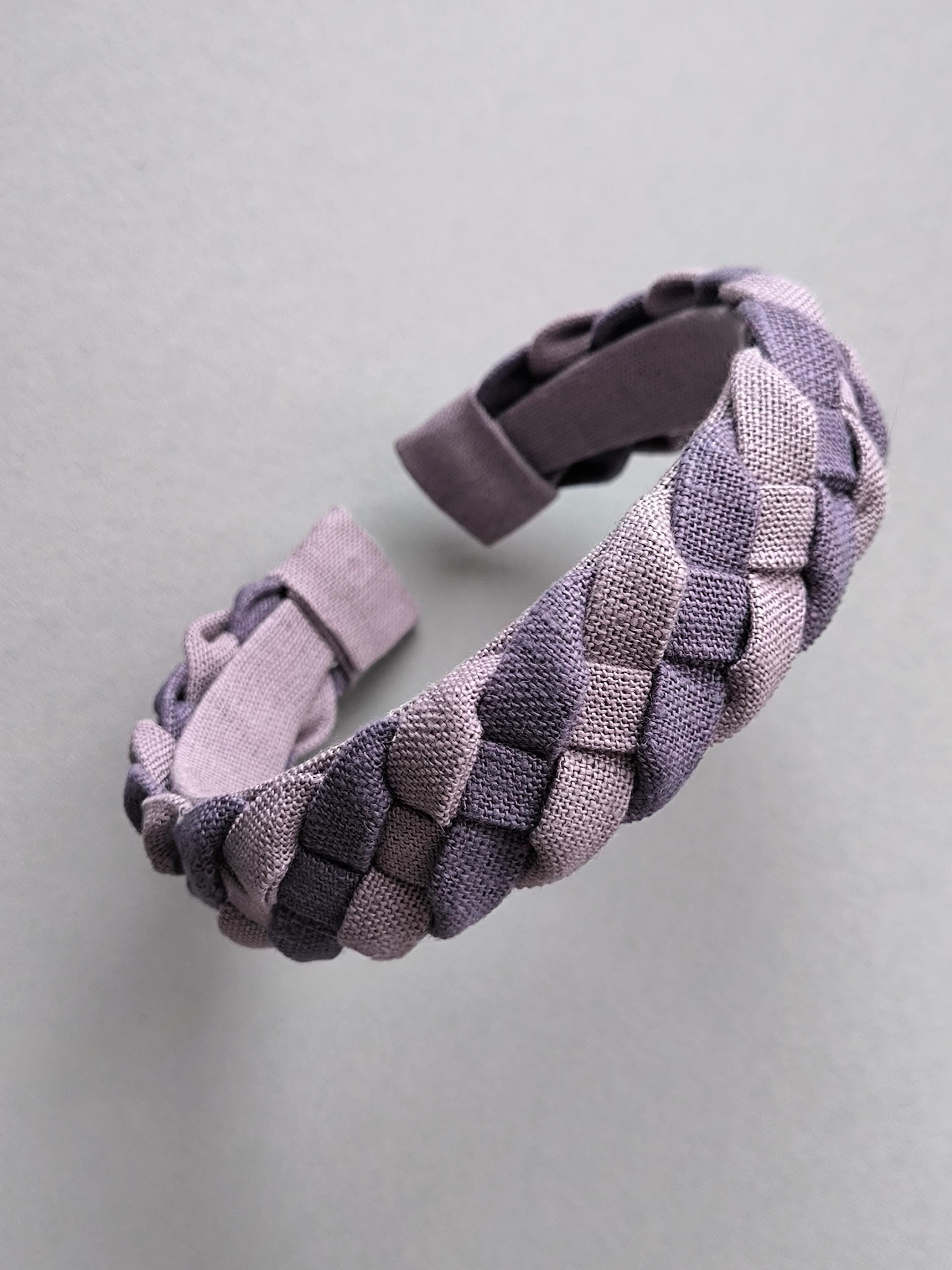 Lavender Linen Braided Hairband