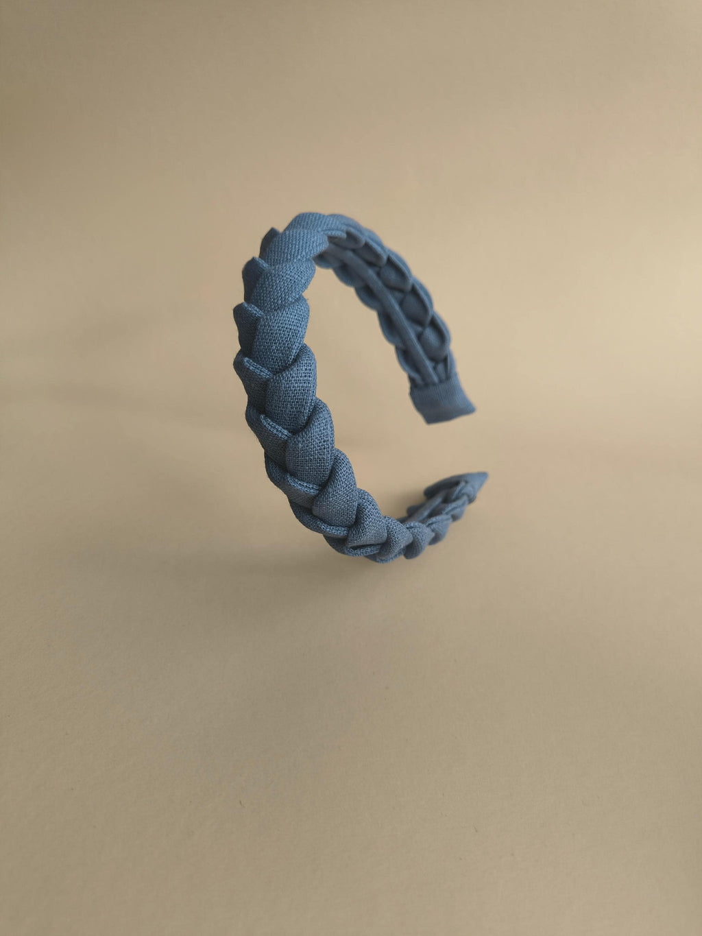 Muted Blue Linen Braided Hairband