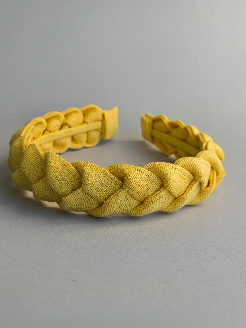 Light Yellow Linen Braided Headband