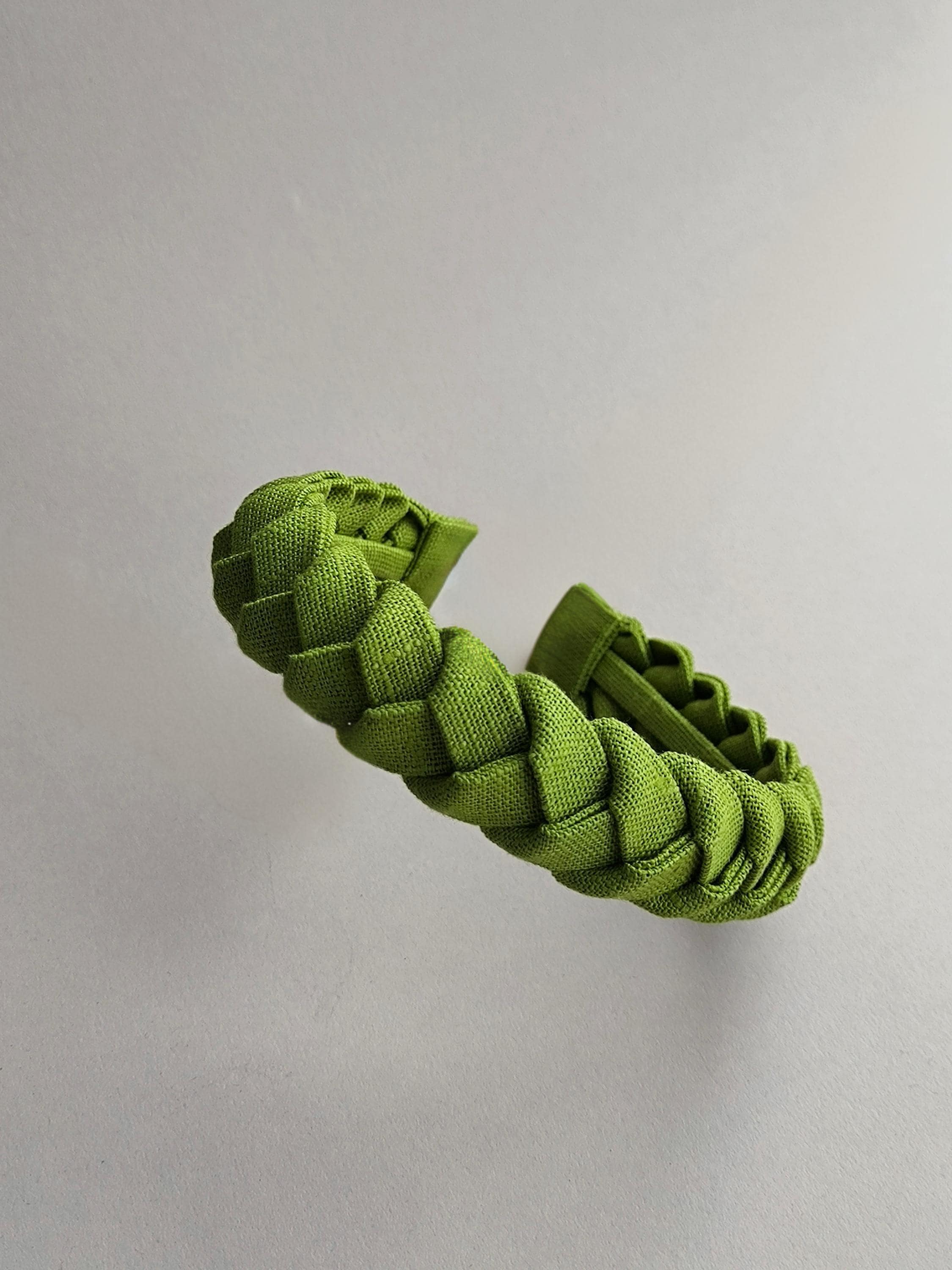 Lime Green Linen Braided Headband