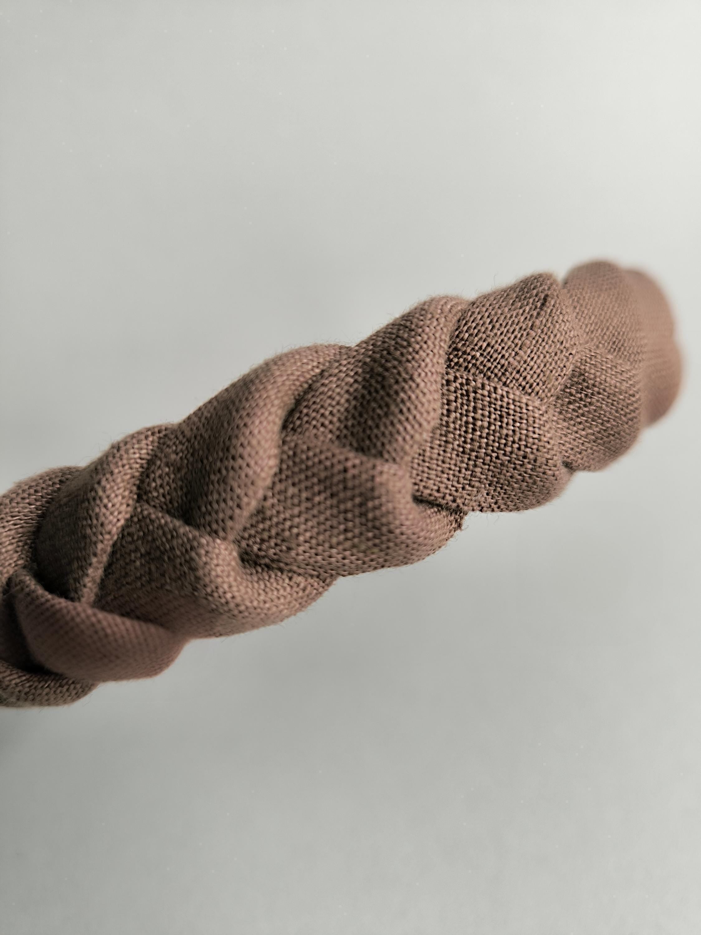 Mocca Linen Braided Hairband