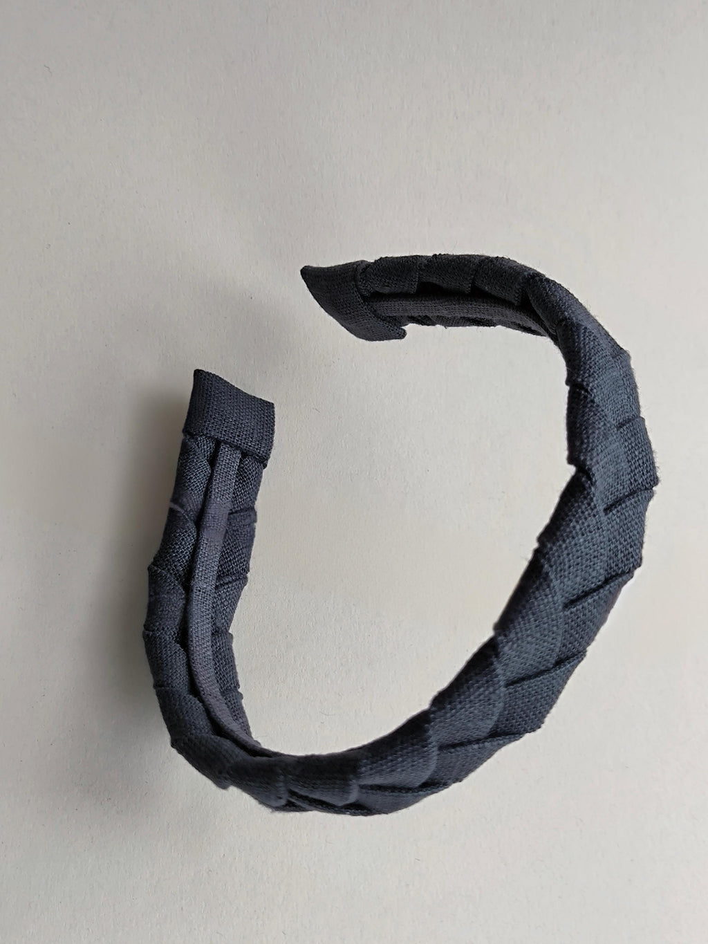 Graphite Linen Flat Braided Hairband