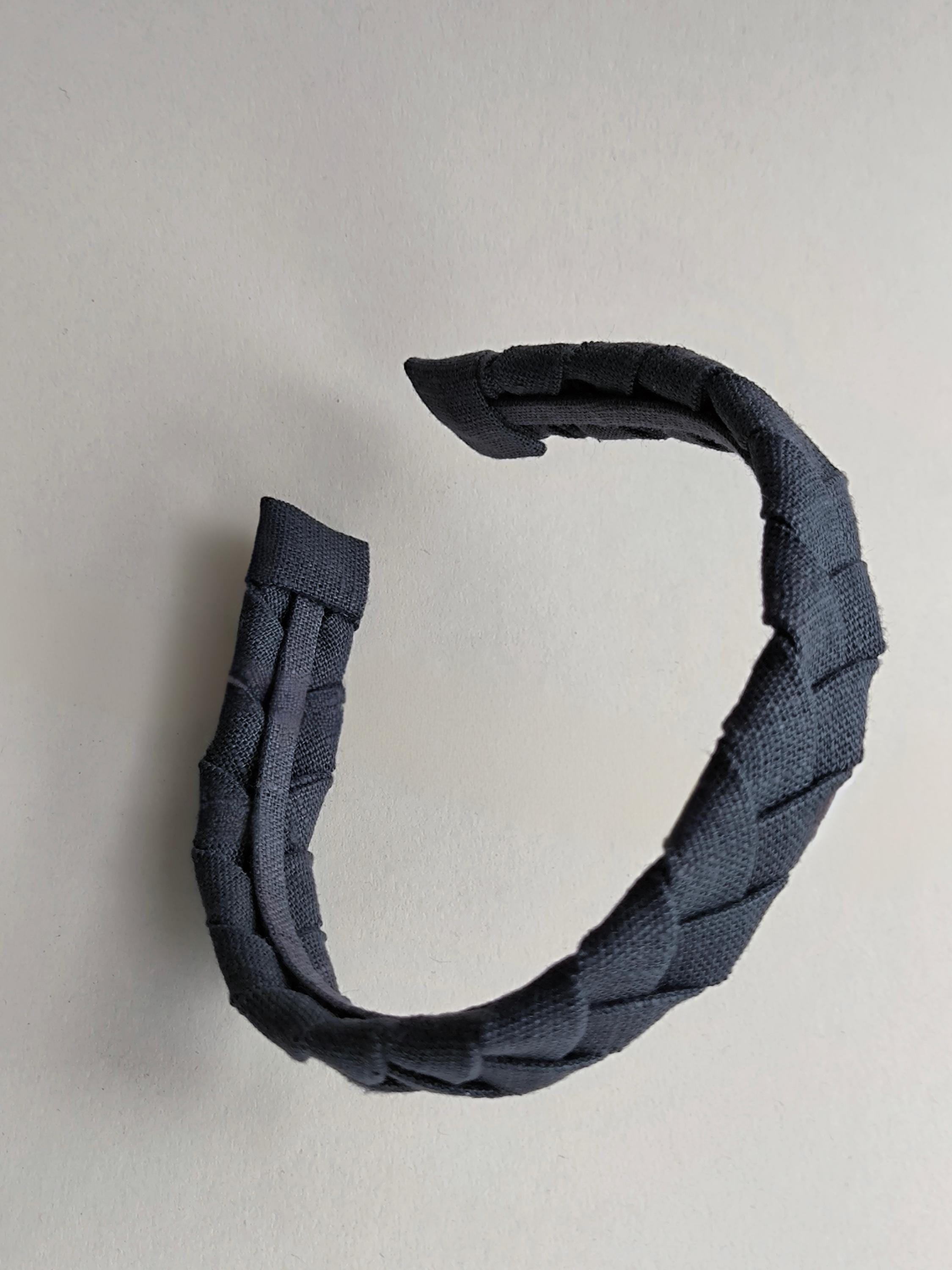 Graphite Linen Flat Braided Hairband
