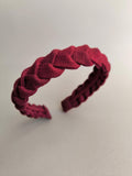 Burgundy braided linen headband