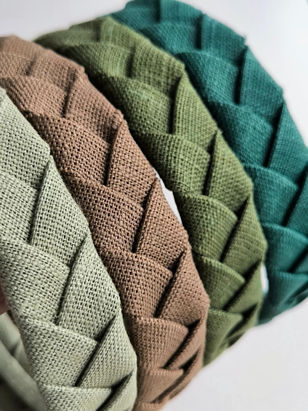Emerald green Linen Flat Braided Hairband