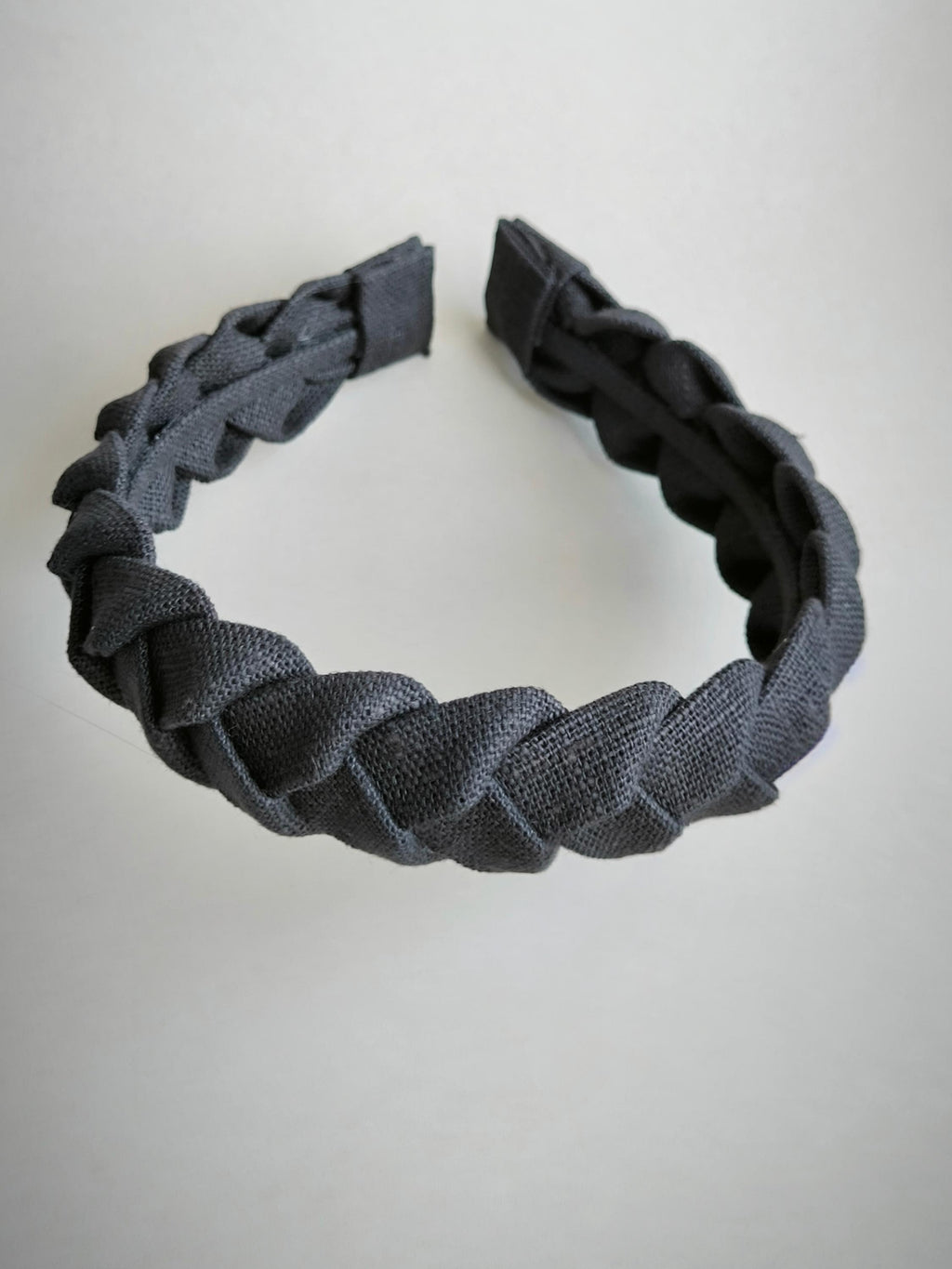 Graphite Braided  Linen Hairband
