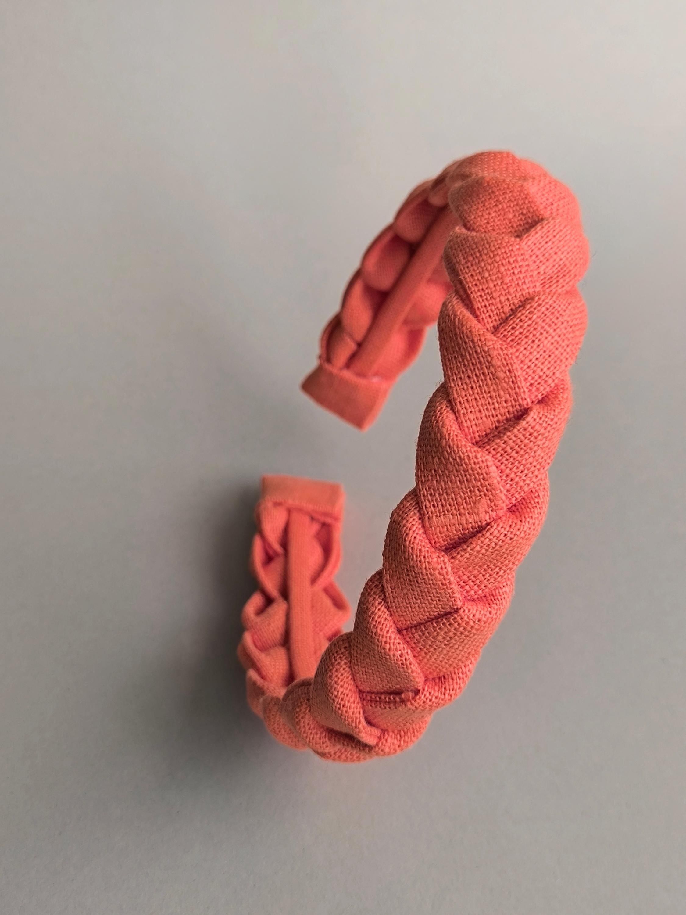 Salmon Braided Linen Headband