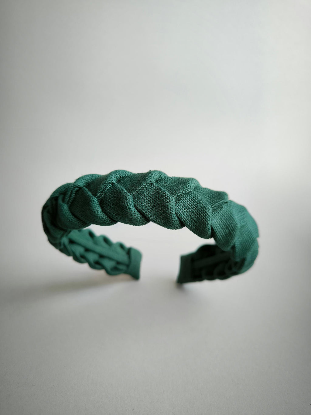 Emerald Linen Braided Headband