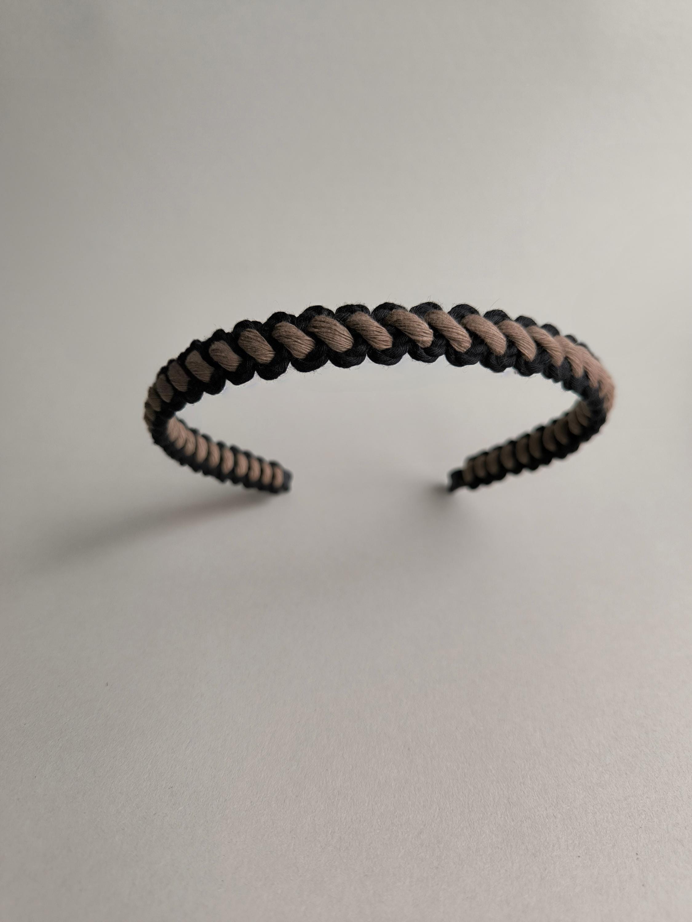 Brown & Black Macramé Headband