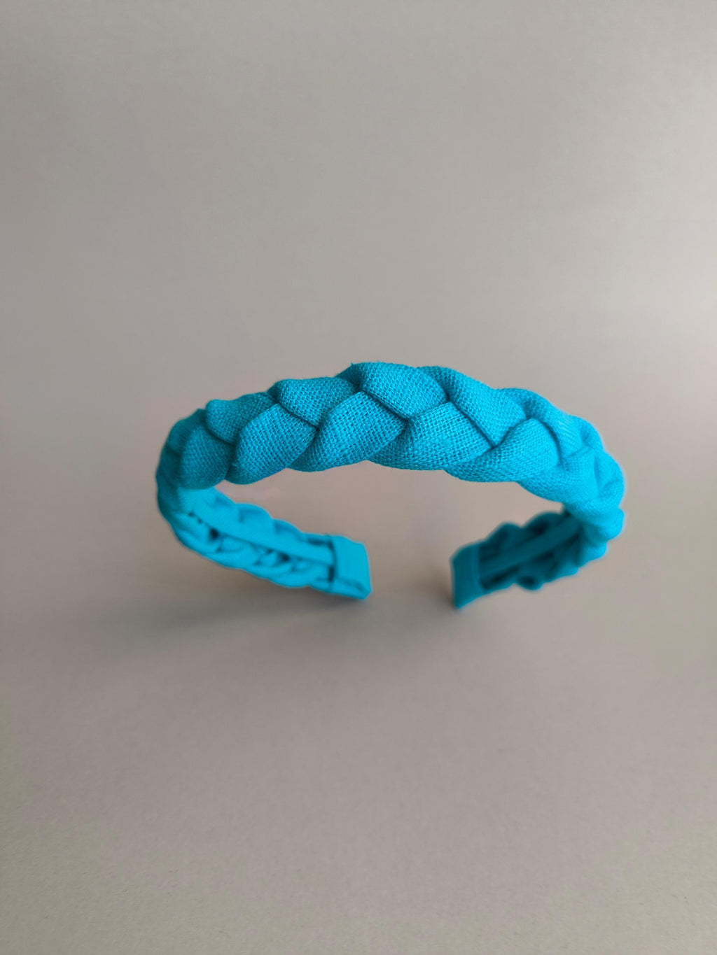 Cyan Blue Braided Linen Headband