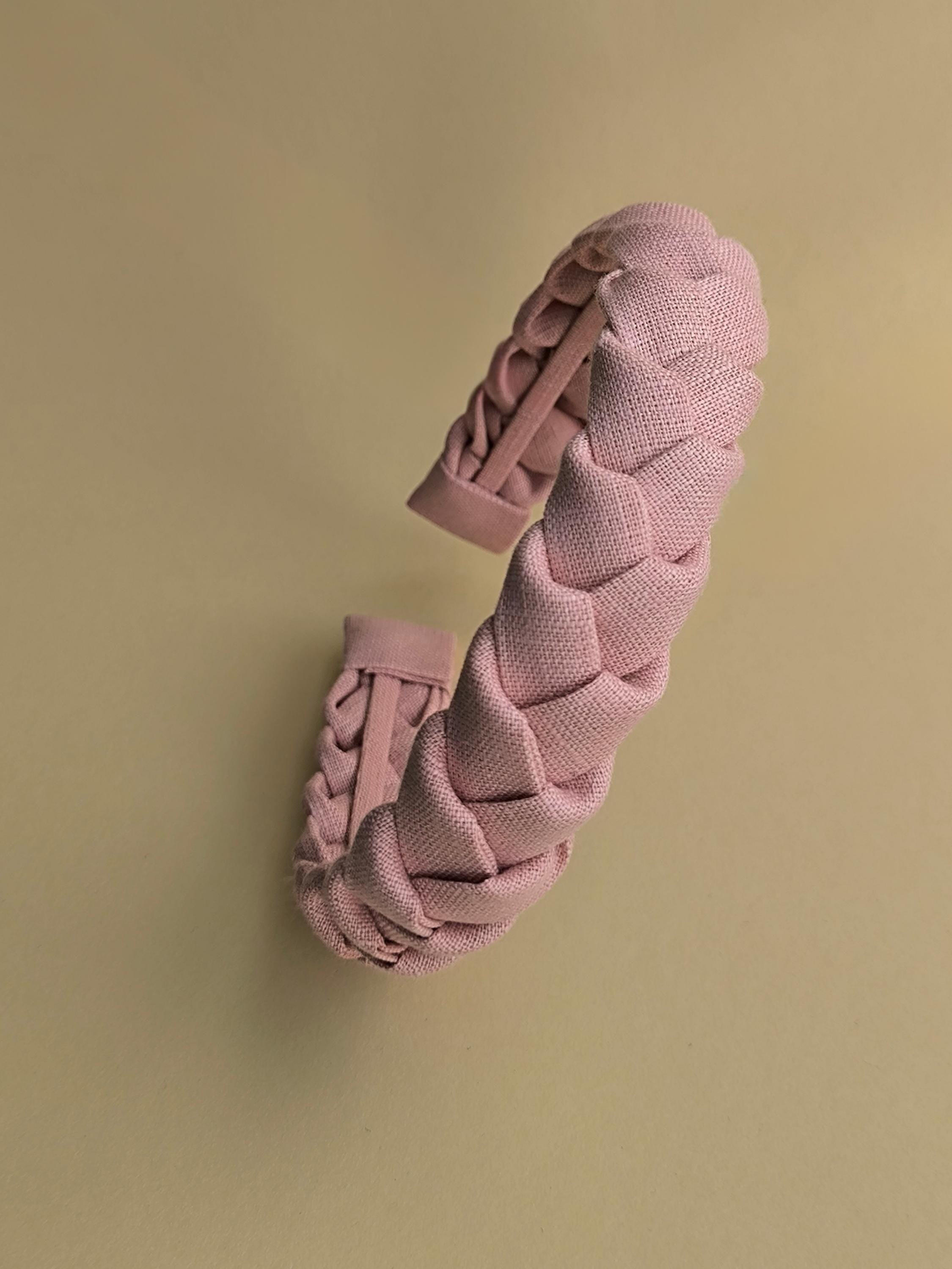Rose Pink Braided Linen Hairband