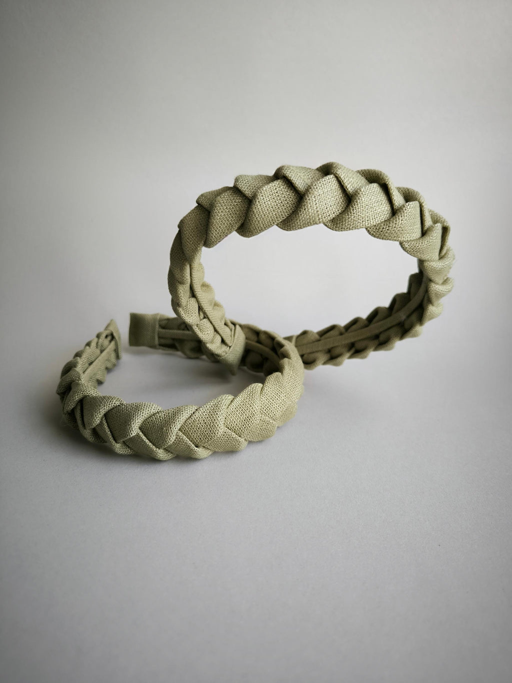 Olive Sand Linen Braided Headband