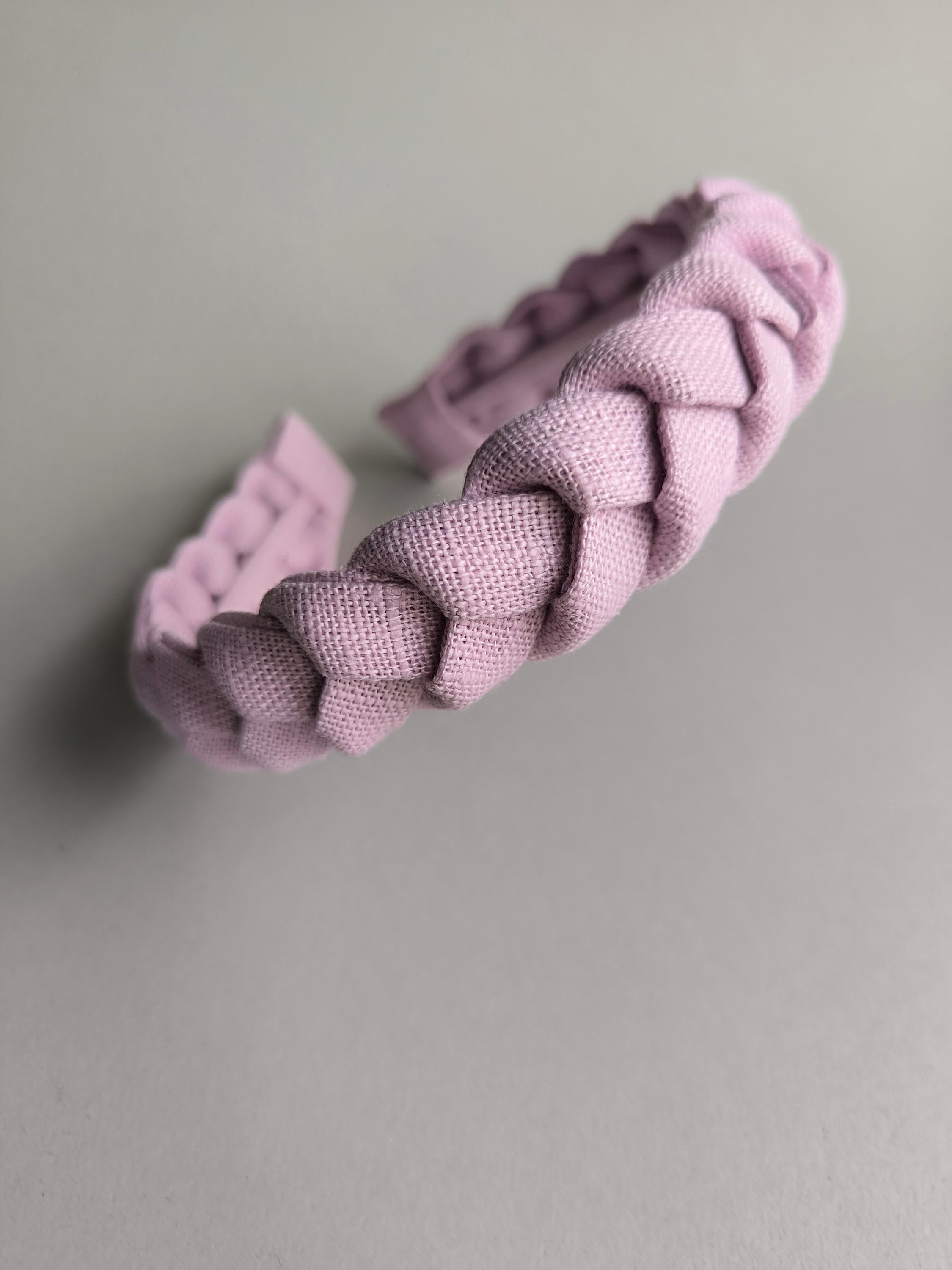 Light Pink Linen Braided Headband