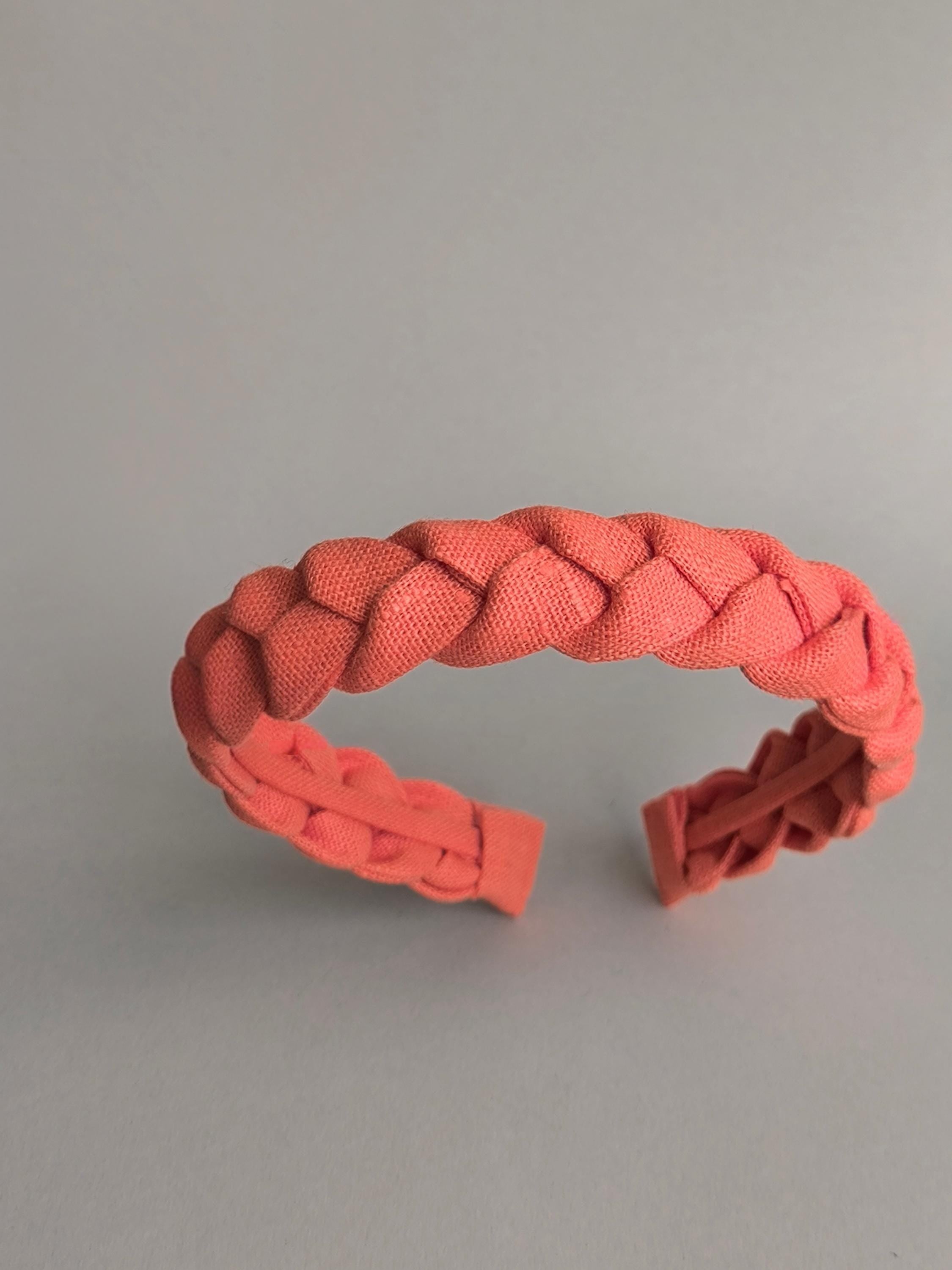 Salmon Braided Linen Headband