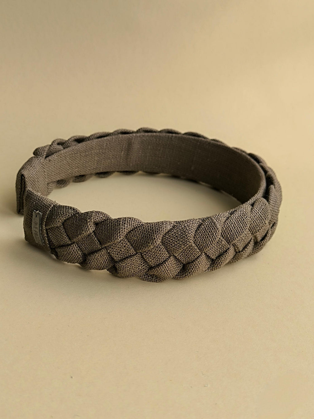 Earth Brown Linen Braided Hairband