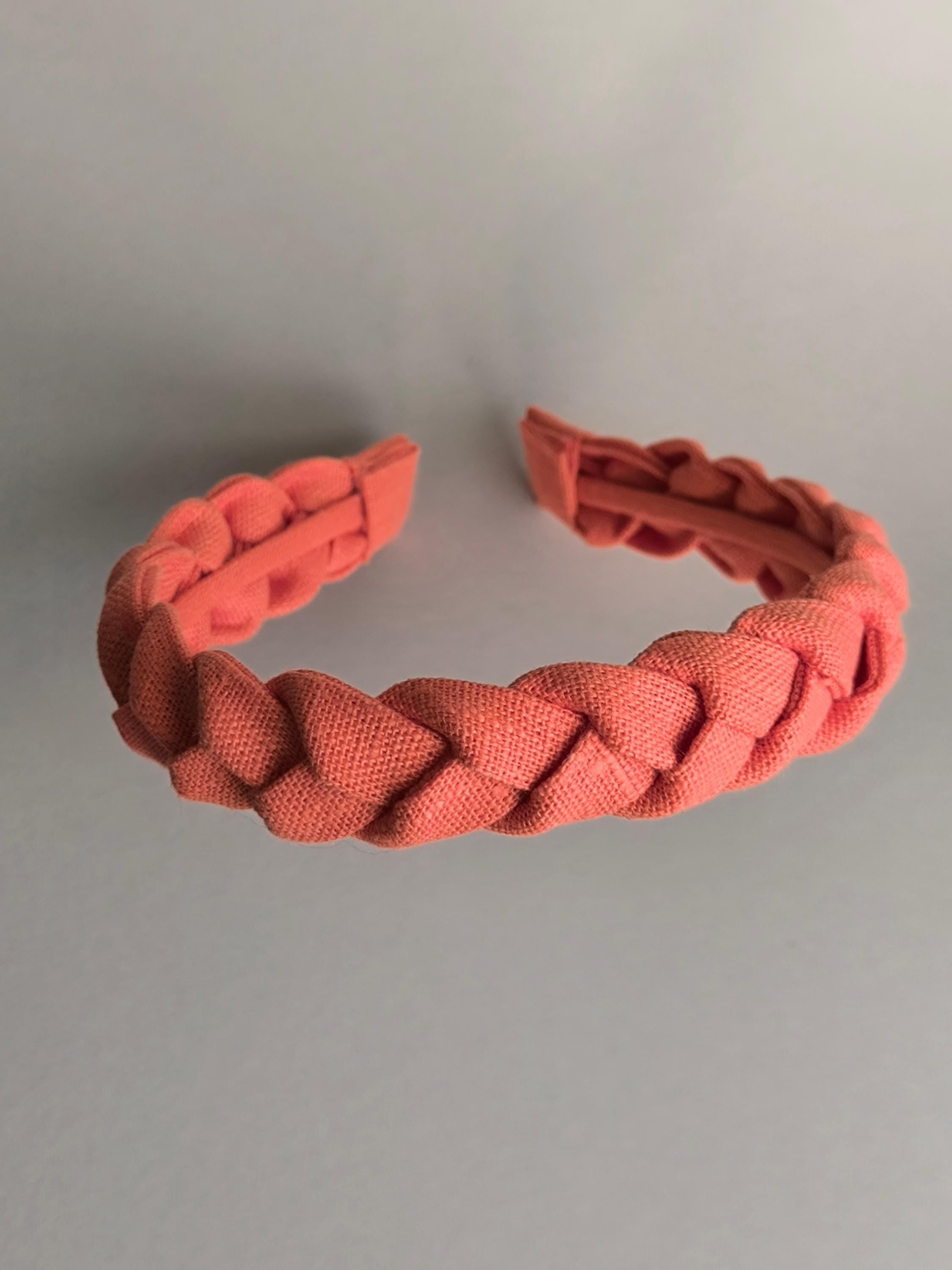 Salmon Braided Linen Headband