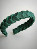 Emerald Linen Braided Headband
