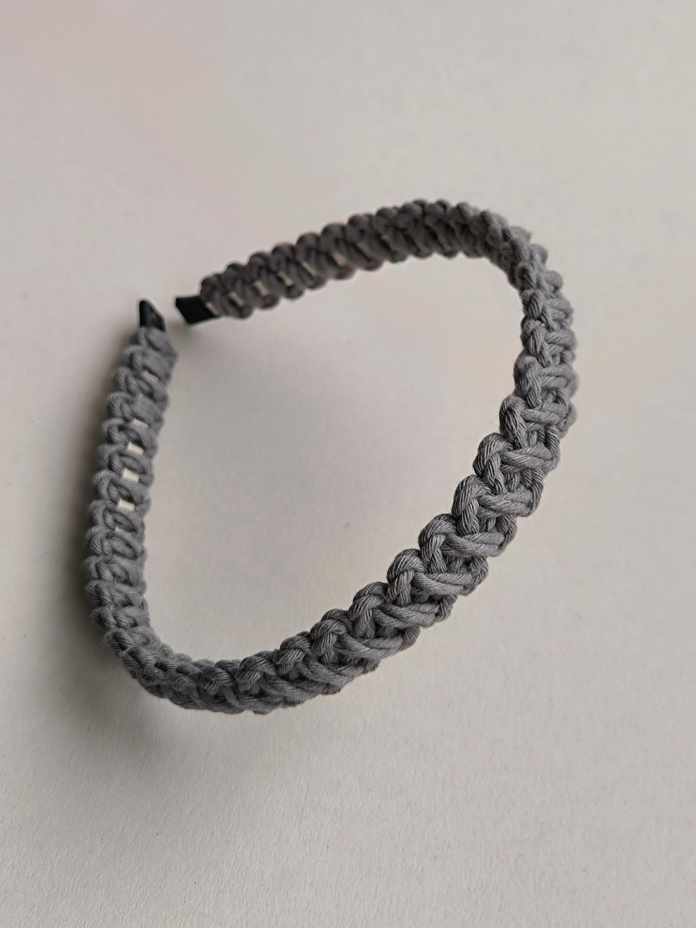 Grey Macrame Headband