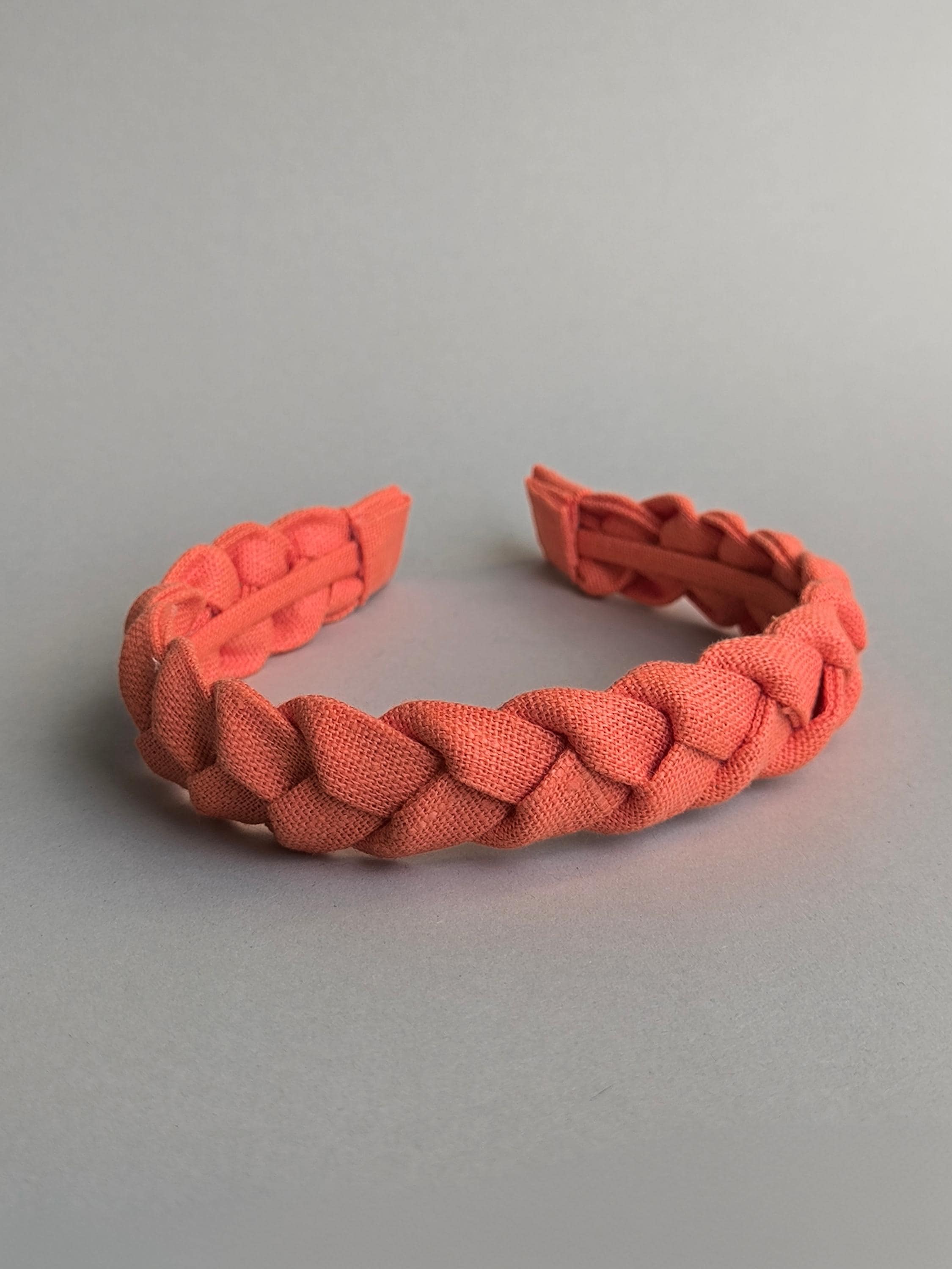 Salmon Braided Linen Headband