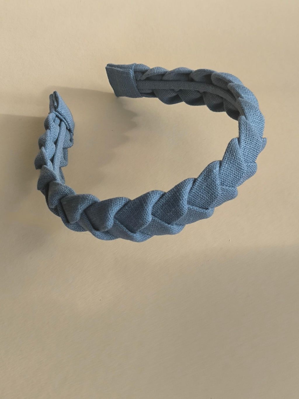 Muted Blue Linen Braided Hairband