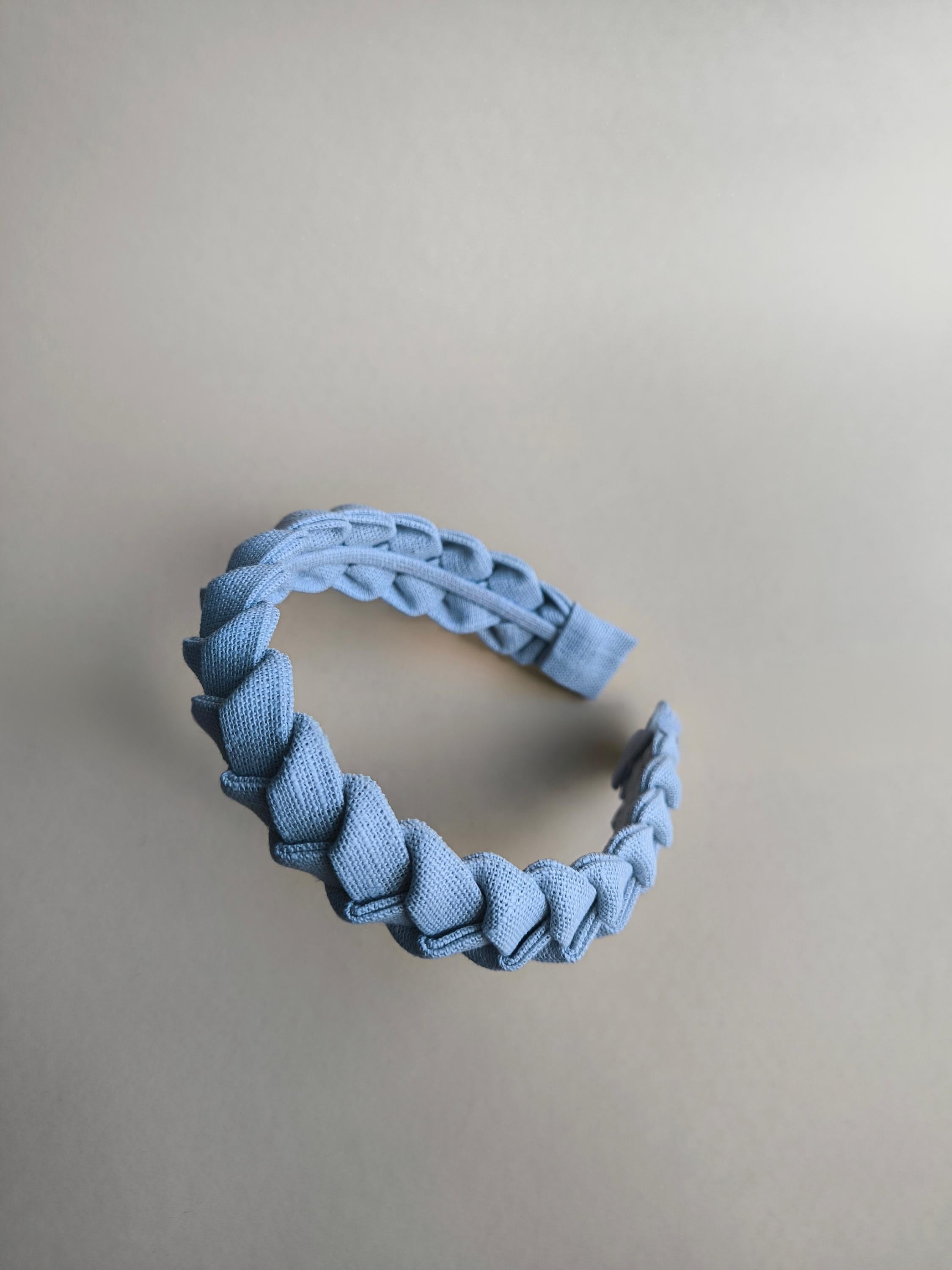 Light Grey Braided Linen Hairband