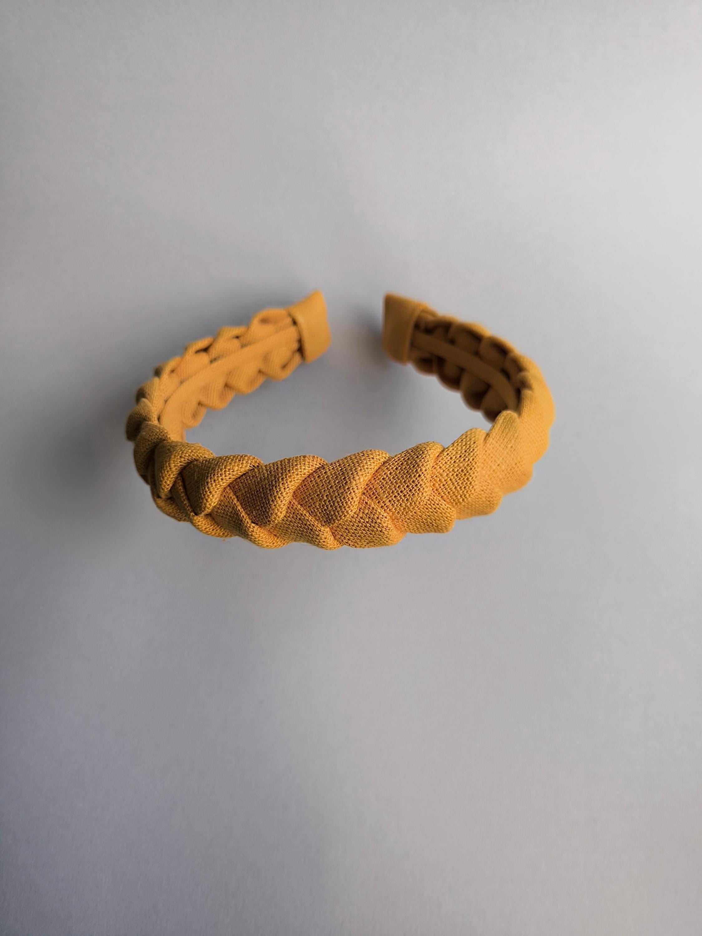 Honey Yellow Linen Braided Headband