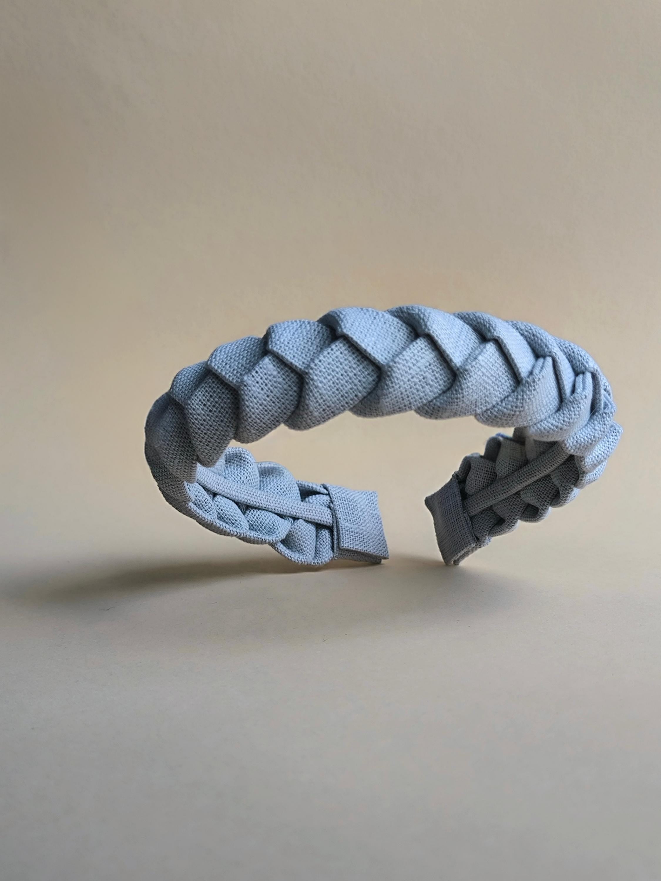 Light Grey Braided Linen Hairband