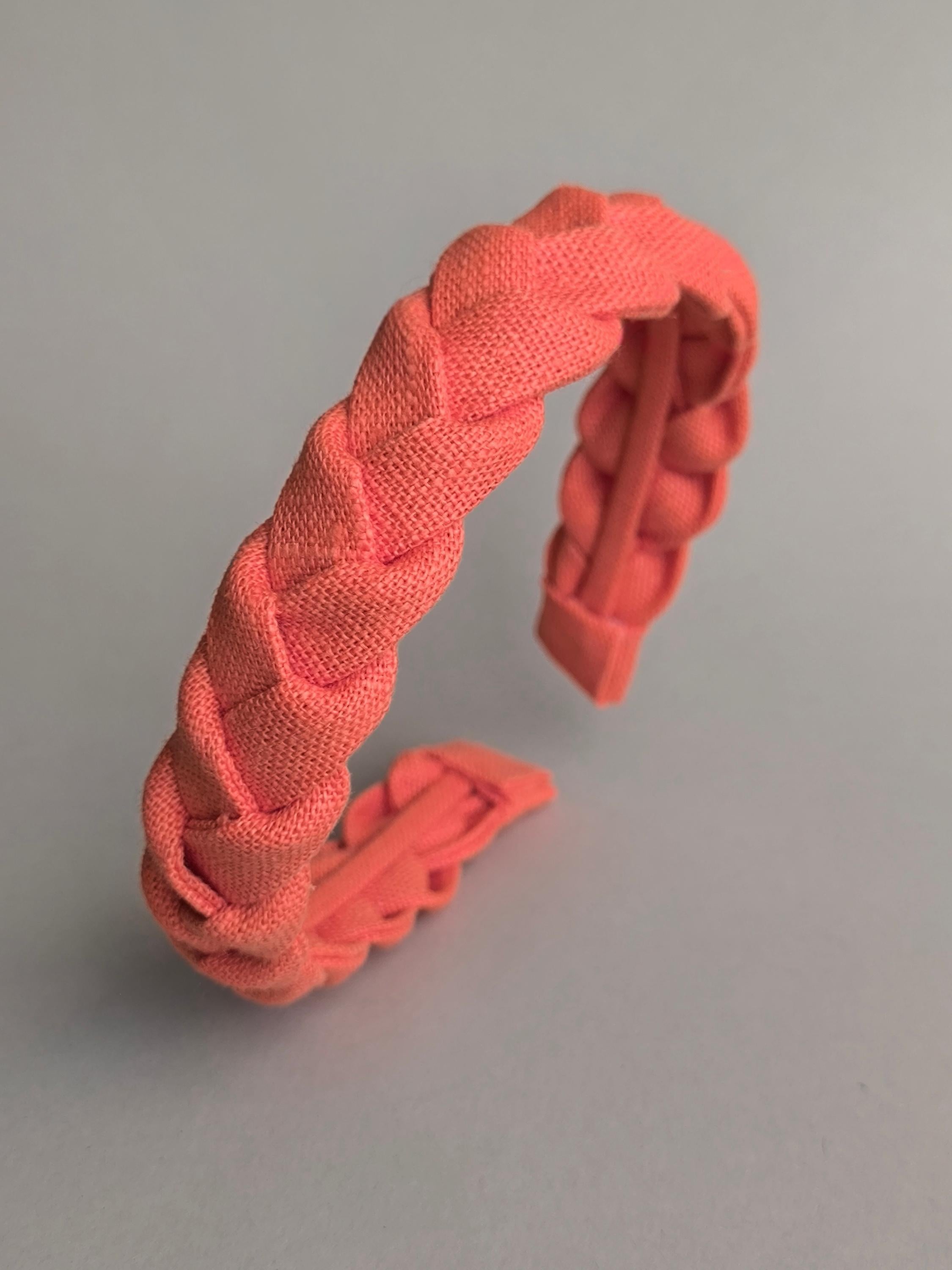 Salmon Braided Linen Headband
