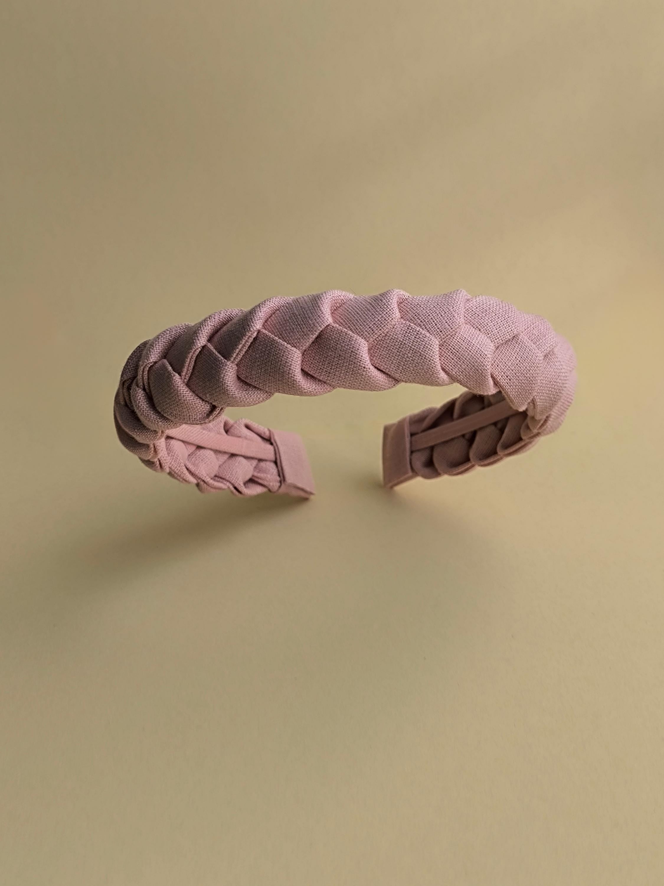 Rose Pink Braided Linen Hairband