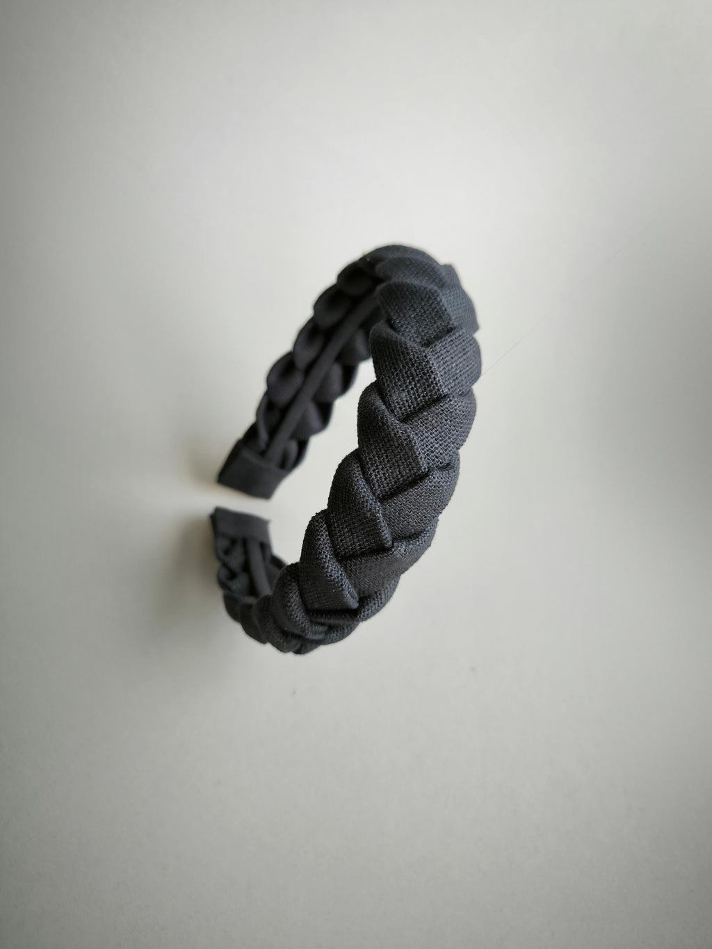 Graphite Braided  Linen Hairband