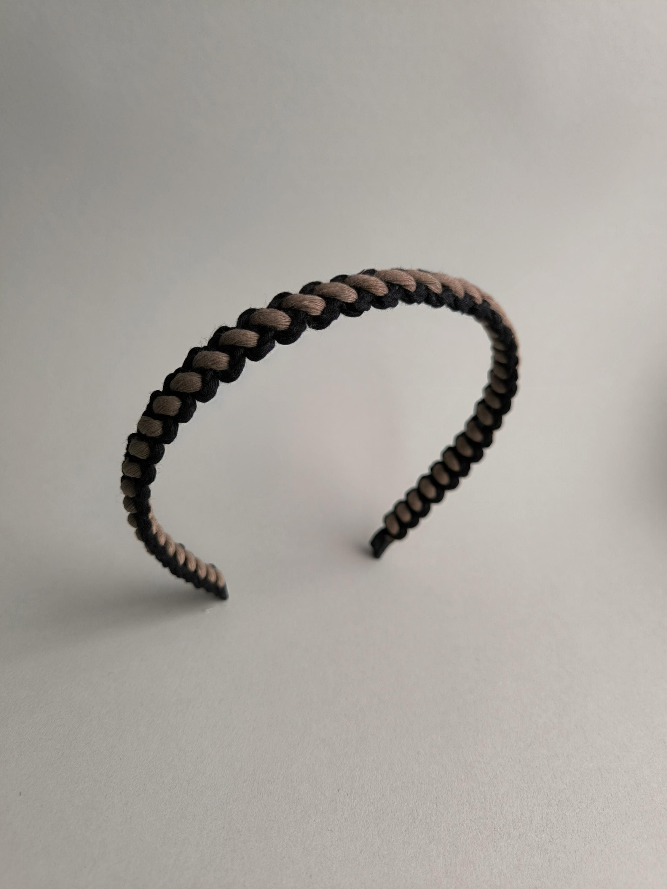 Brown & Black Macramé Headband