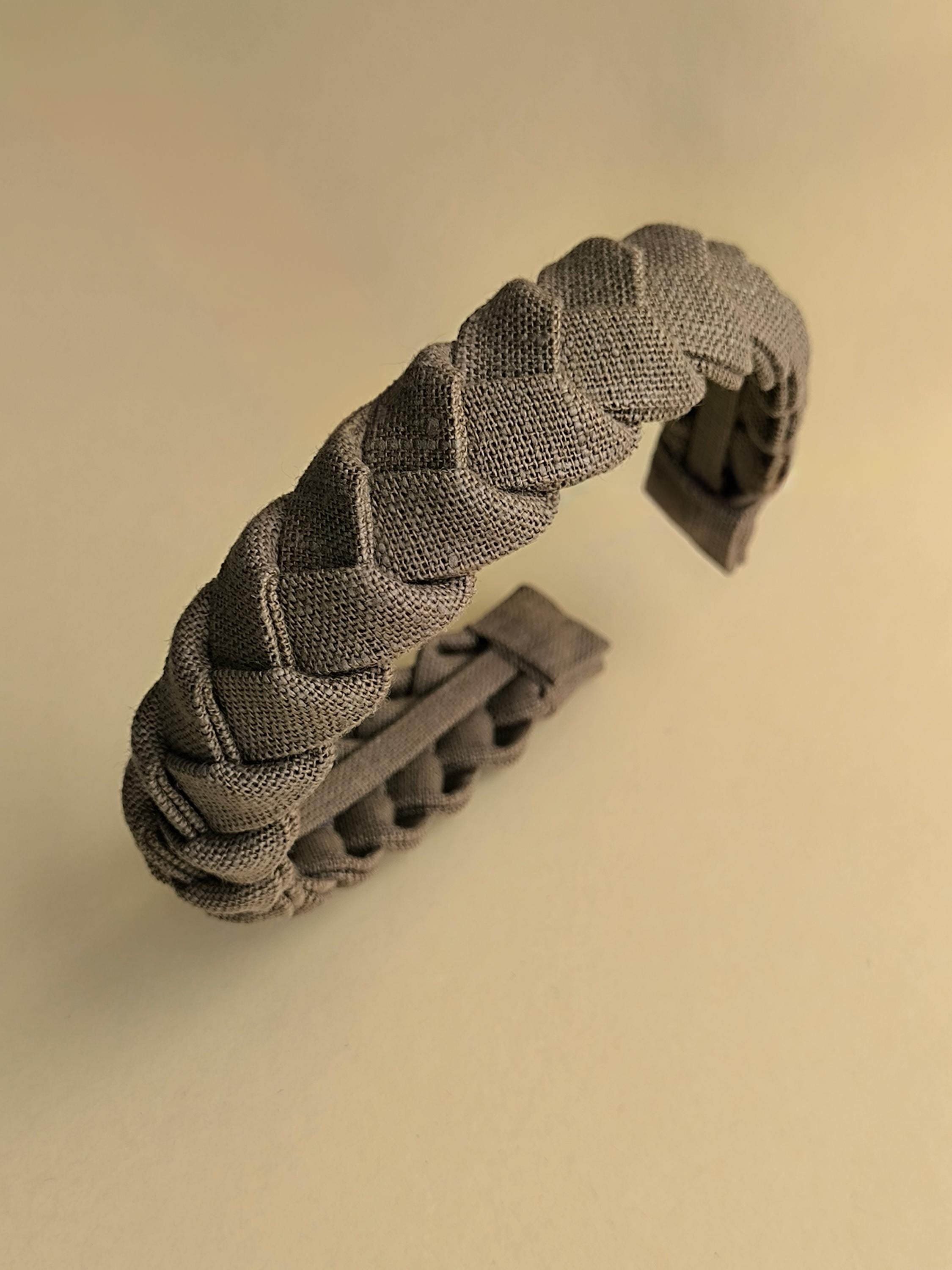 Earth Brown Linen Braided Headband