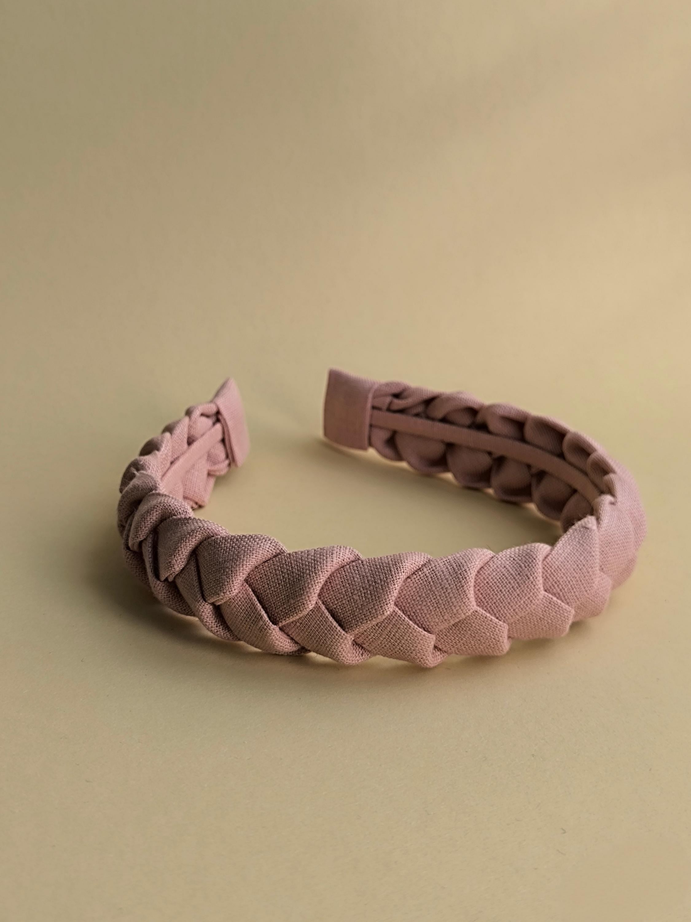 Rose Pink Braided Linen Hairband