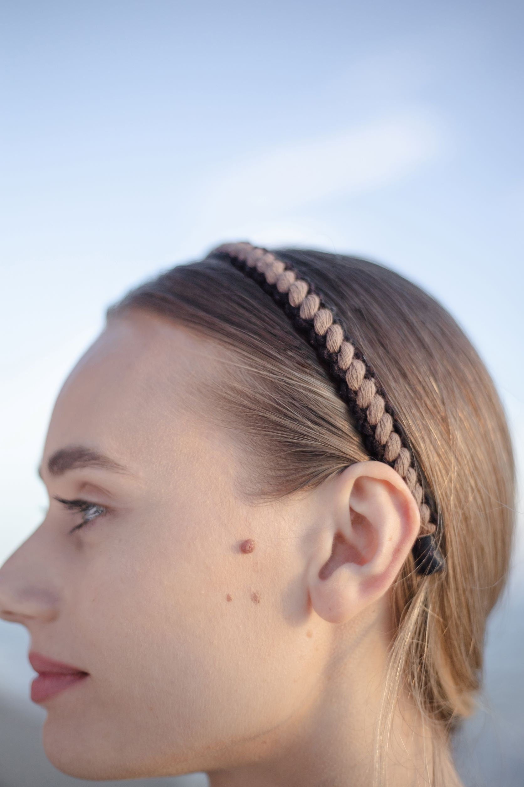 Brown & Black Macramé Headband