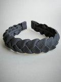 Graphite Braided  Linen Hairband
