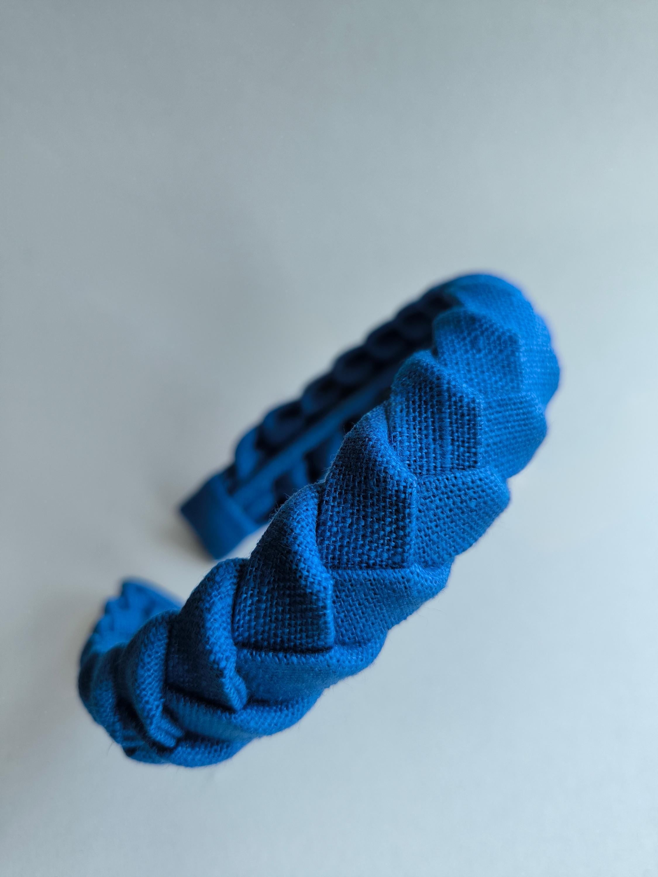 Royal Blue Linen Braided Headband